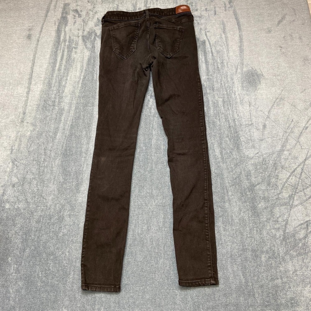 Hollister Mom Jeans Womens 1R 25x30 Black Denim Dark Wash Cotton Stretch Skinny
